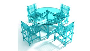 Edra Amare Round Table Polycarbonate Outdoor Chair 3D model