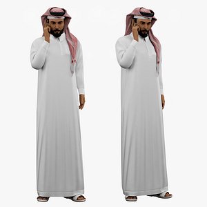 Arab Man talking on phone 3d model 3D