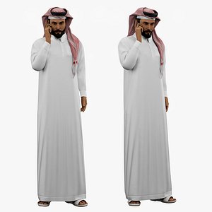 Arab Man talking on phone 3d model