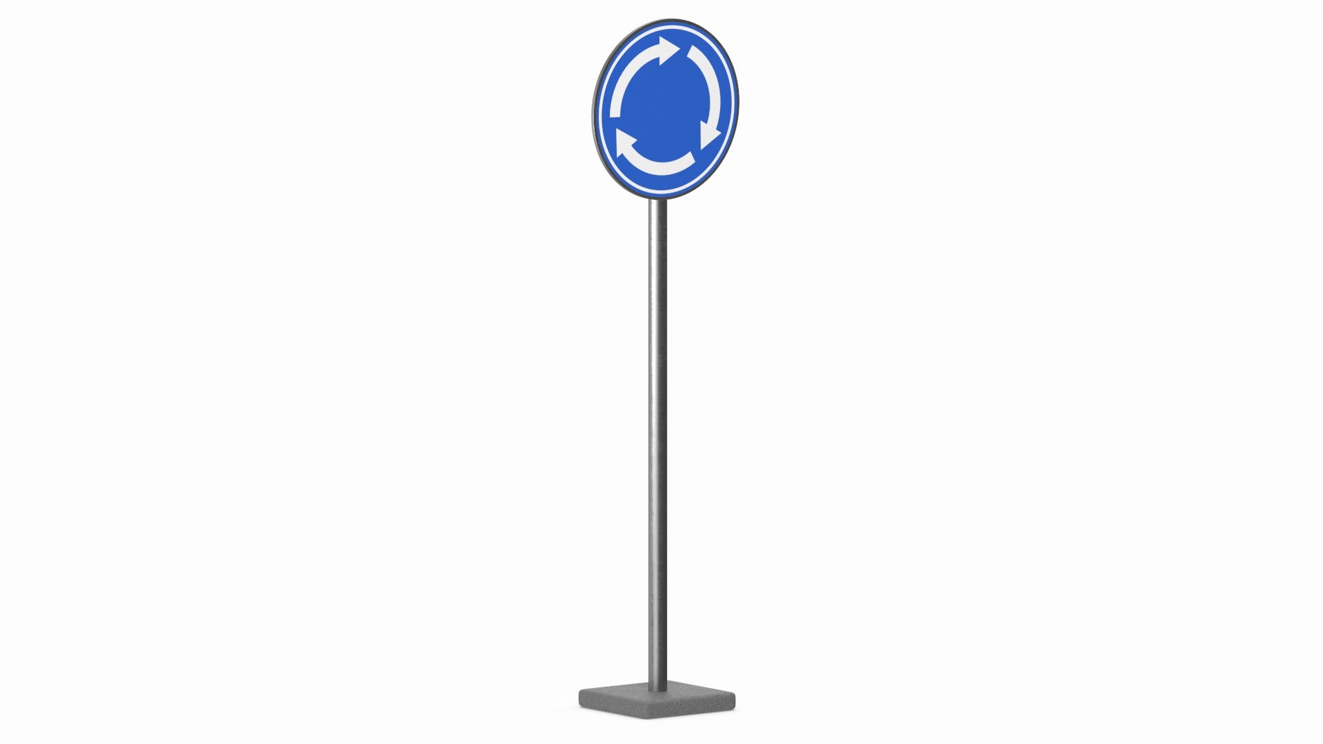 Road Sign Roundabout 3D model preview
