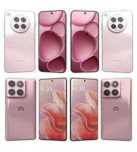 3D OPPO Find X8s Cherry Blossom Pink And Motorola Edge 60 Fusion Pink