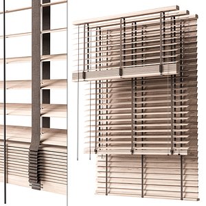 Wooden Blinds Set 45 3D model