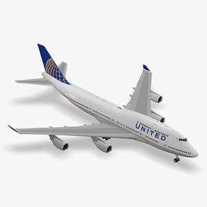 3d model boeing 747-400 united airlines