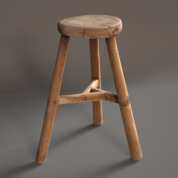 vintage wood  stool
