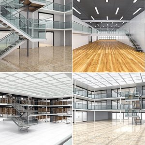 Offices and commercial hall Collection 3D model