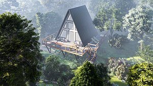 A frame house modeling 3ds max rendering lumion with floor plans create by autocad all files are inc 3D model