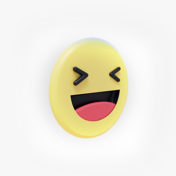 Haha Icon FaceBook Reaction Emoji 3D model