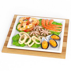 3D model seafood food sea
