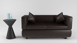 3D model two-seater sofa