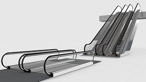 3D escalator moving walkway