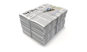Folded Newspapers Stack 3D model