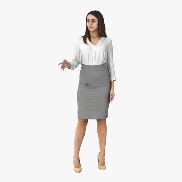3D Sandra Business Interacting 01 Shakehand model
