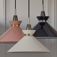 Mitzi Kiki Aged Brass Pendant Light Pink-Blue-Cream Shade