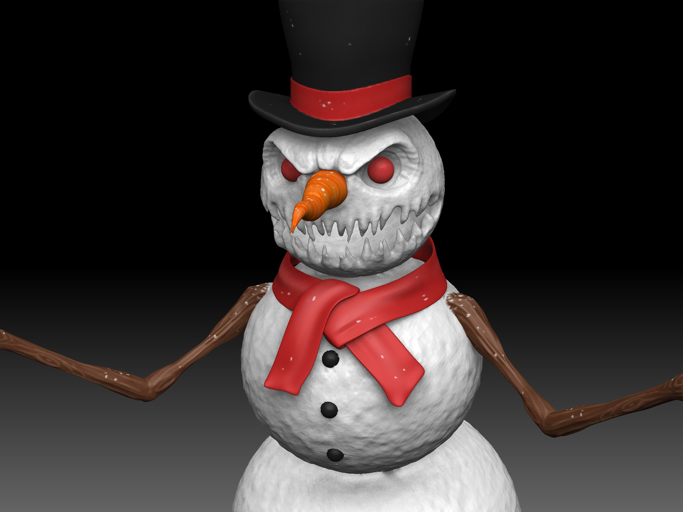3D Evil Snowman - TurboSquid 1744813