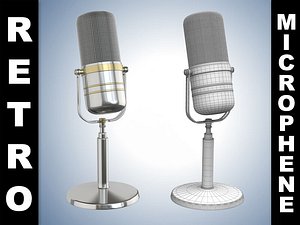retro microphone 3d model