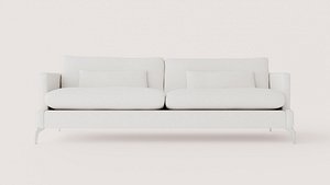 Modern Upholstered 3-Seater Sofa with Metal Legs