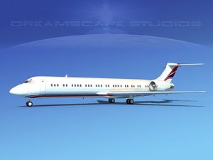 3d model md-87 md-80s jet
