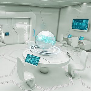 3D sci-fi control room 2 model