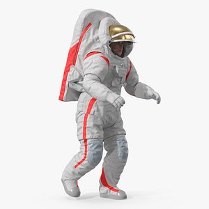 Astronaut in China Lunar Spacesuit Walking