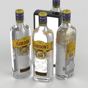 3D gin london alcohol model