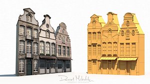 3D old buildings facade model