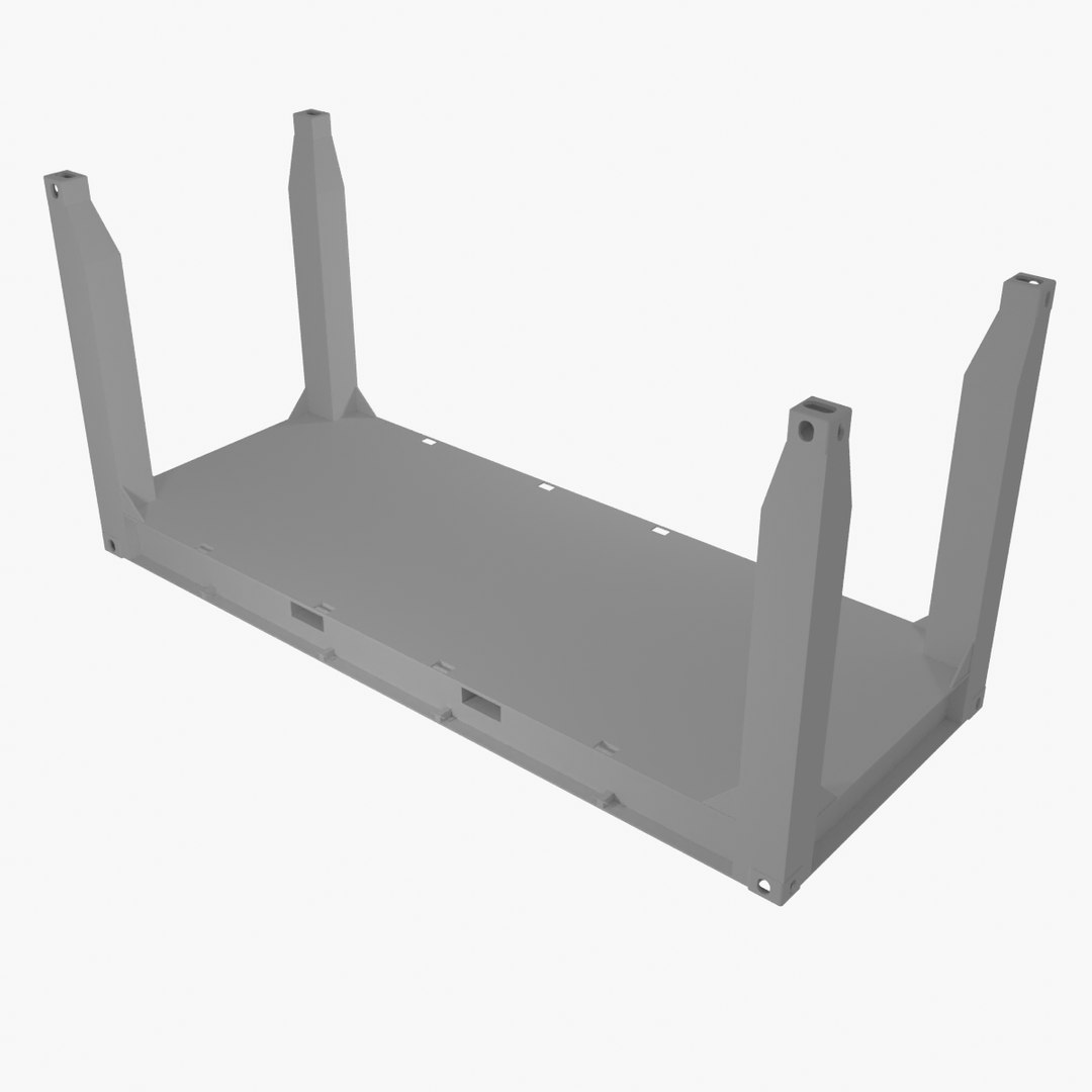 Container 20 Flat Rack No Texture Model TurboSquid 2009501