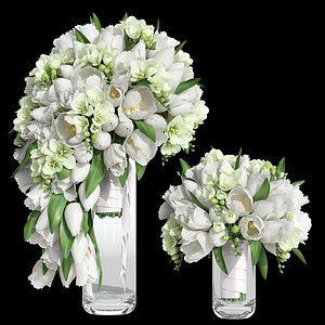 bridal bouquet tulip 3D model