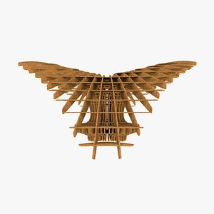 Parametric Abstract Wood Bench Bird