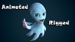 3D model art squid toon