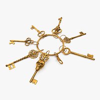 Historical Keys Ring Gold