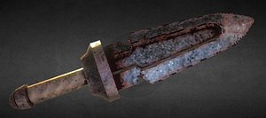 pixelated fantasy dagger 3D model