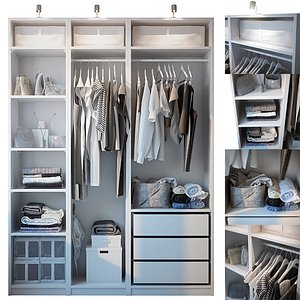 Wardrobe with clothing