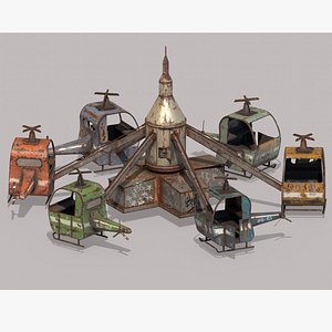 3D Helicopters In Abandoned Amusement
