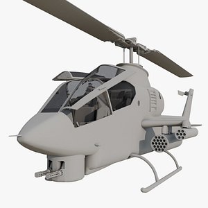 AH1G Helicopter With Cockpits Game model 3D model