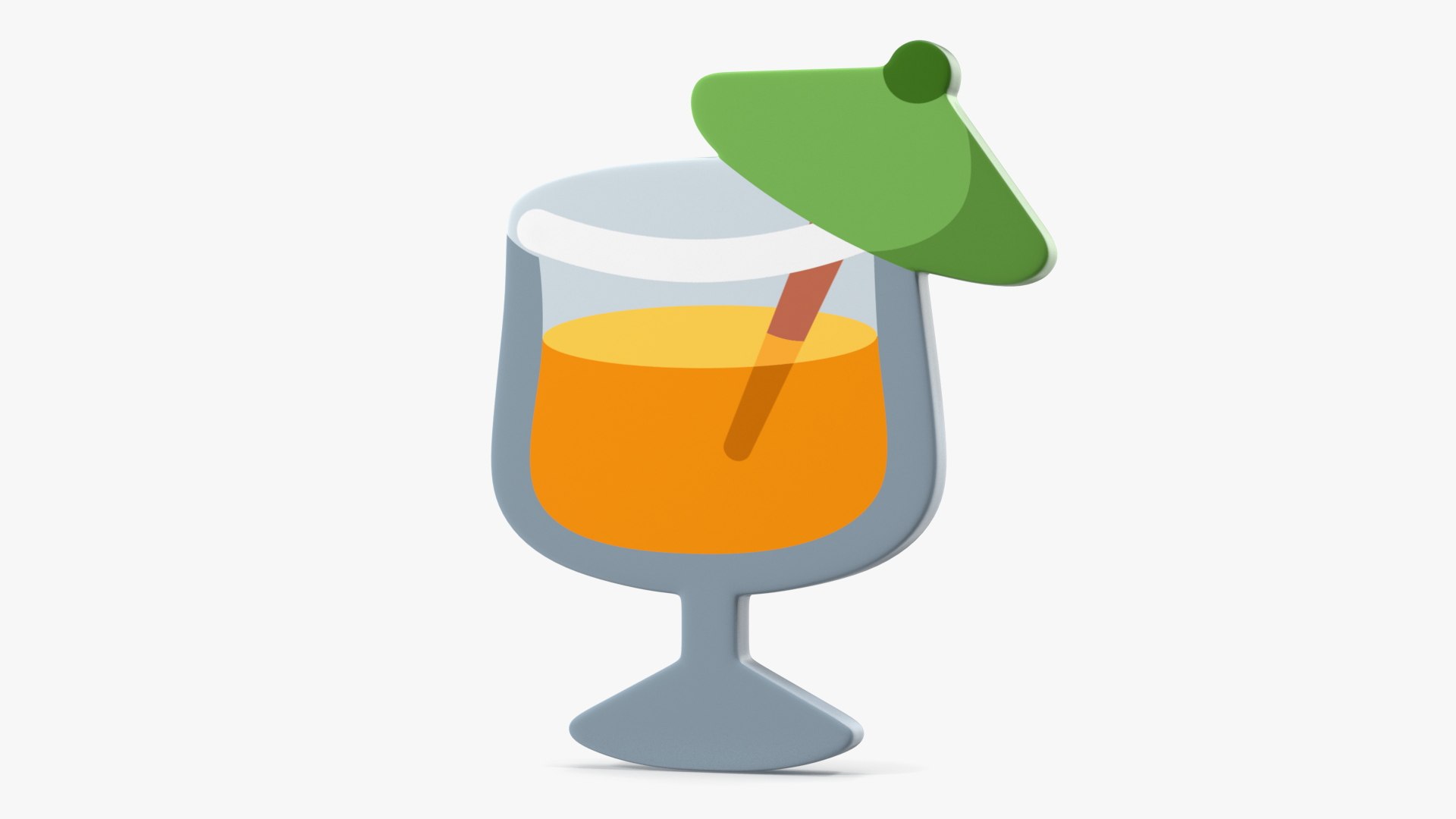 Tropical Drink Emoji 3D model preview