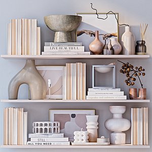 3D model Shelves with decor