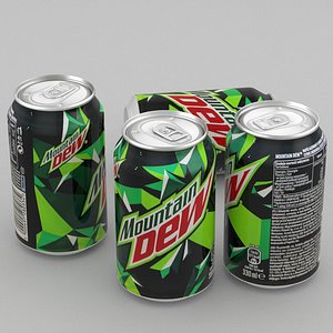 3d beverage mountain dew 330ml model