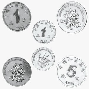 3D China Coins Set model