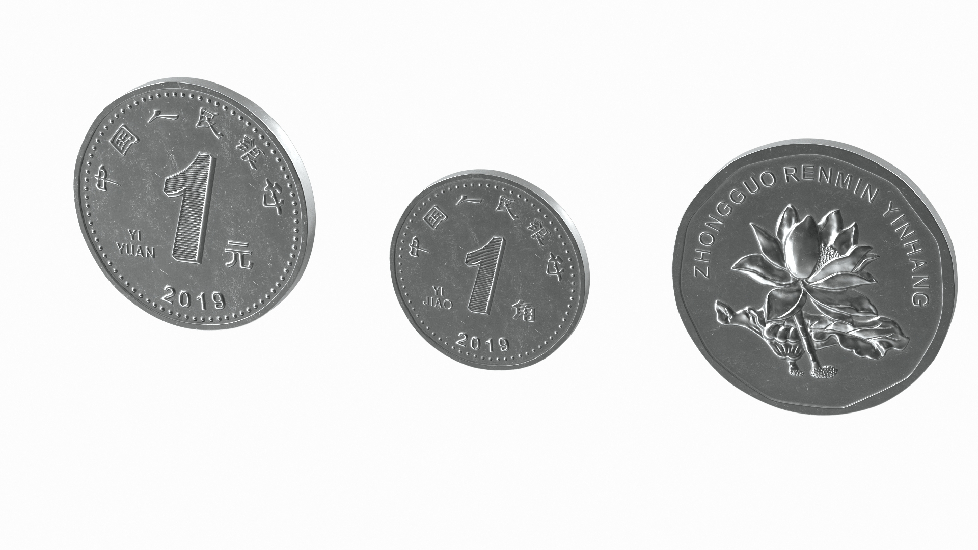 3D China Coins Set Model - TurboSquid 1778862