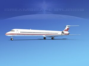 md-83 aircraft passengers 3D model