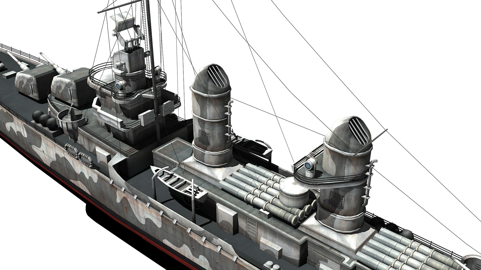 Fletcher-class Destroyer Model - TurboSquid 1892199