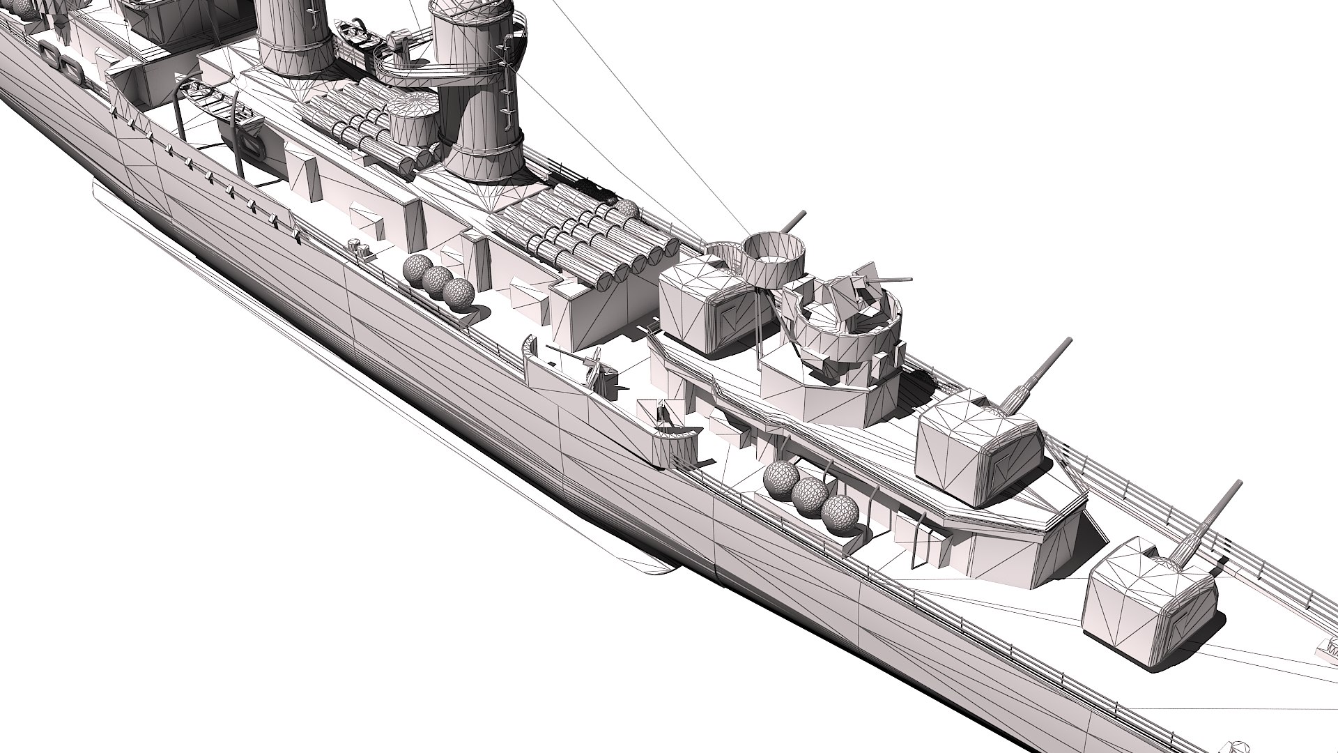 Fletcher-class Destroyer Model - TurboSquid 1892199