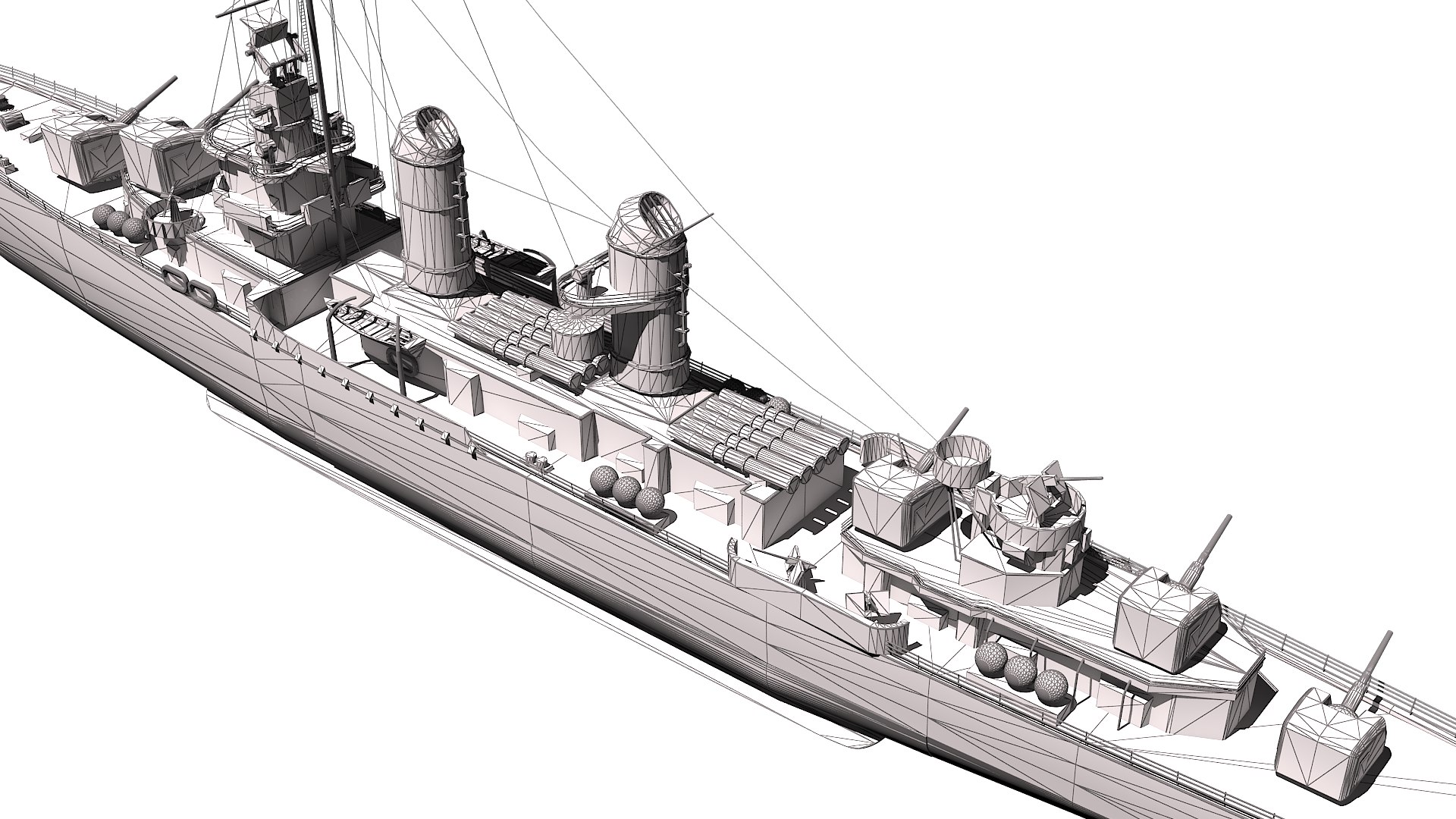 Fletcher-class Destroyer Model - TurboSquid 1892199
