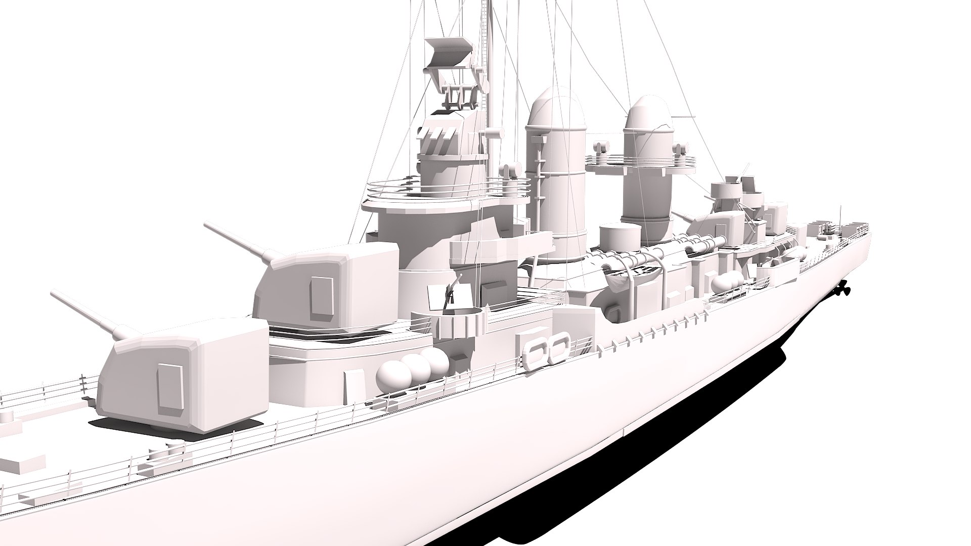Fletcher-class Destroyer Model - TurboSquid 1892199