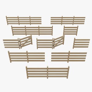 3D Stylised Fence Collection model