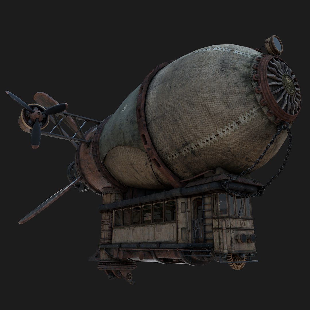 airship steampunk obj