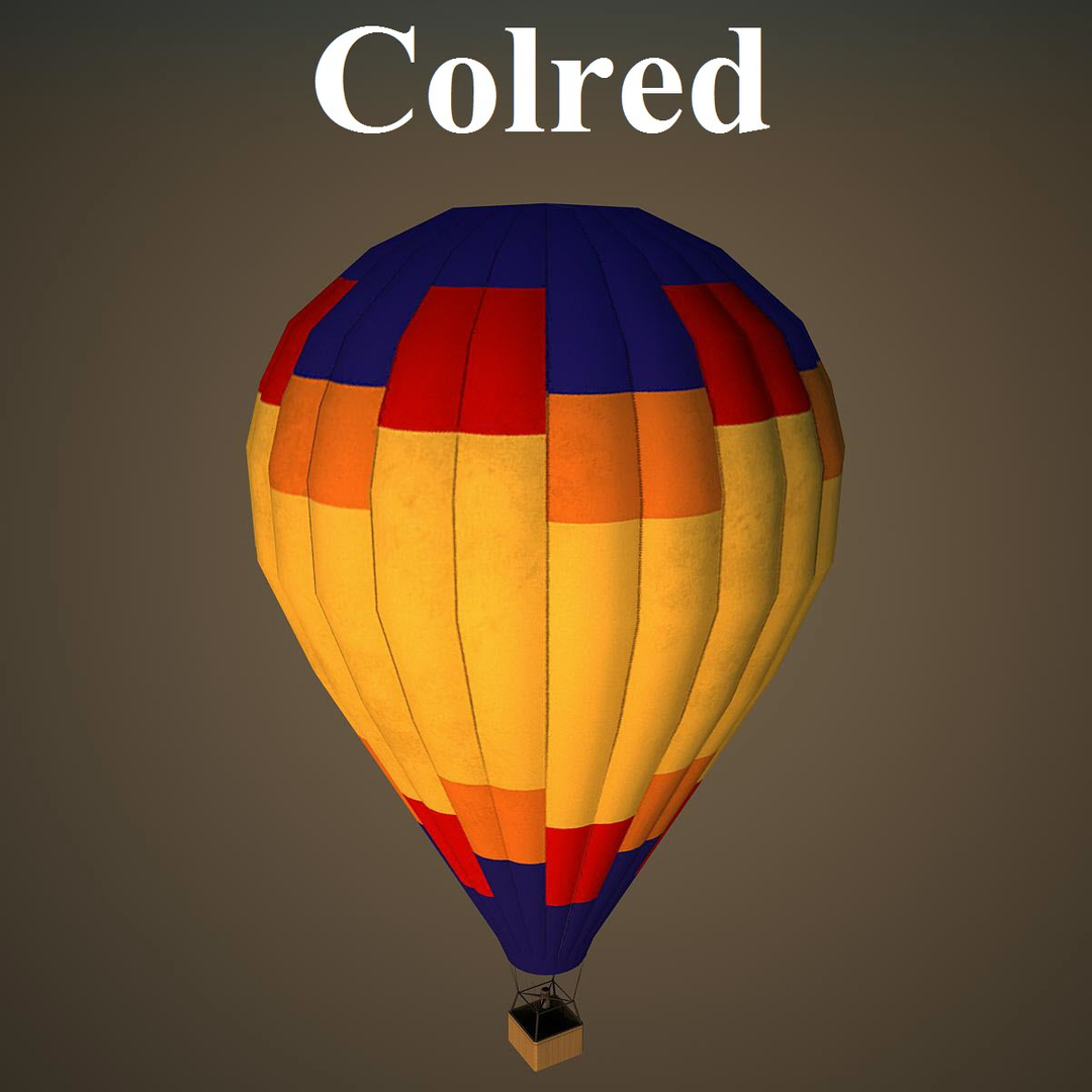 hot air balloon col 3d max