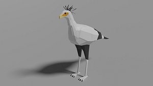 3D secretary bird