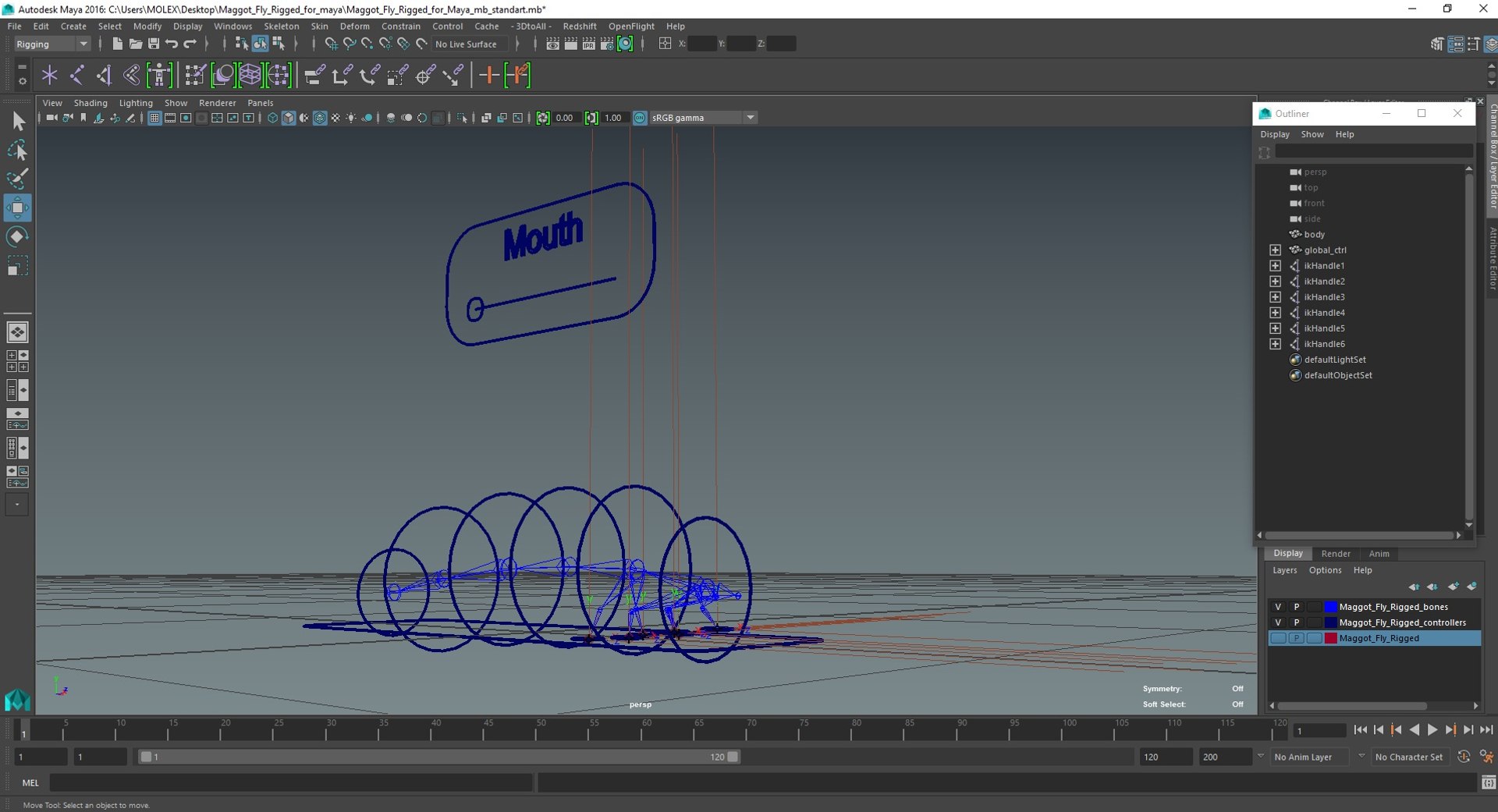 Maggot Fly Rigged For Maya 3D Model - TurboSquid 2180195