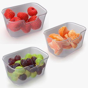Containers with Fruits and Berries Collection